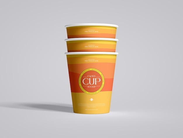 Modelo de taza de papel para embalaje y marca