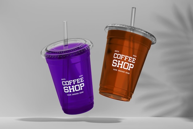 Modelo de taza de plástico transparente