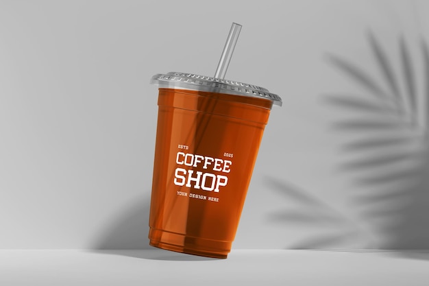 Modelo de taza de plástico transparente