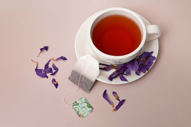 Modelo de té de loto azul