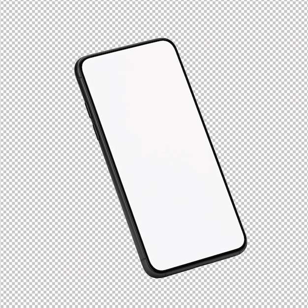 Modelo de teléfono inteligente negro moderno con pantalla en blanco