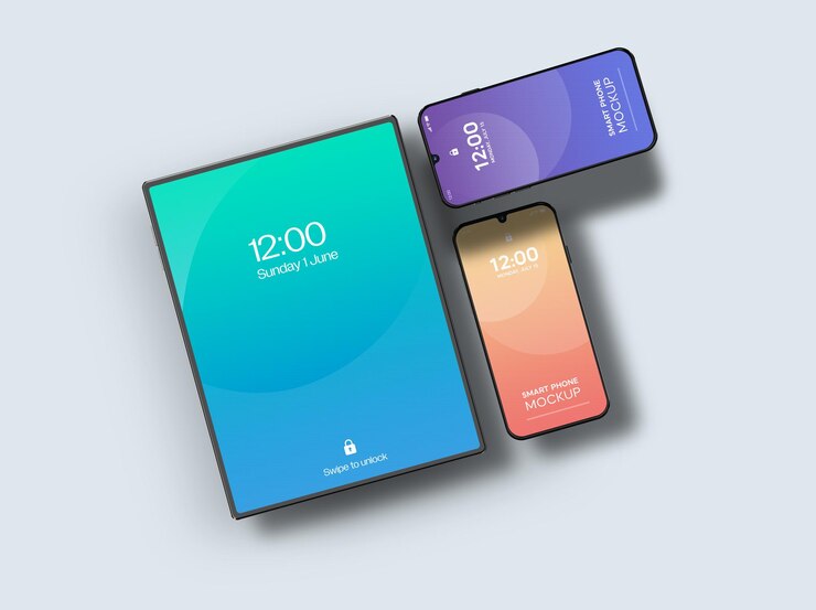 Modelo de teléfono inteligente y tableta