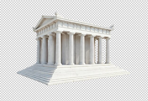 un modelo de un templo con columnas y una cruz en la parte superior