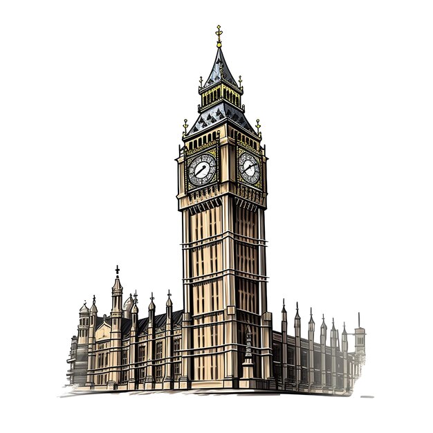 PSD un modelo de una torre del reloj con las palabras londres en él