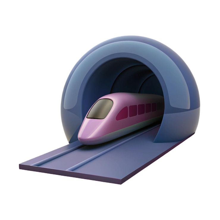 PSD un modelo de tren con un tren rosa y gris en el frente