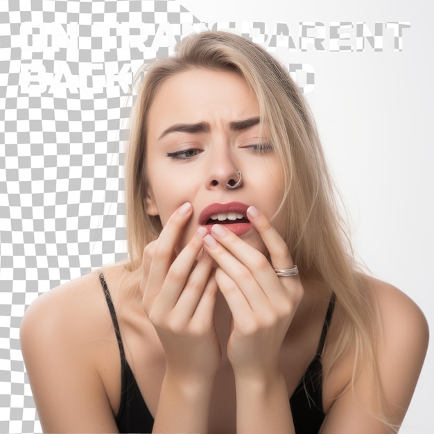 Modelo de uñas nerviosas aisladas sobre un fondo transparente