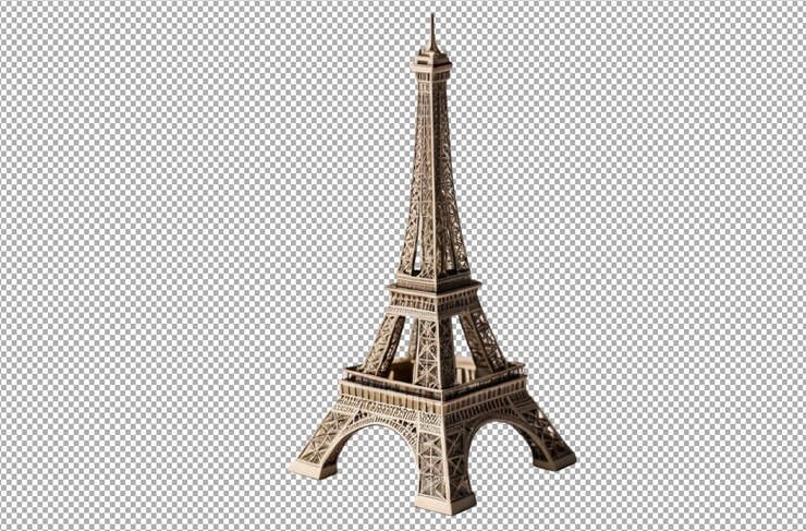 PSD un modelo de la versión a escala de la torre eiffel