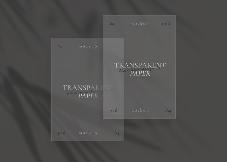 PSD modelo de vidrio de papeles transparentes