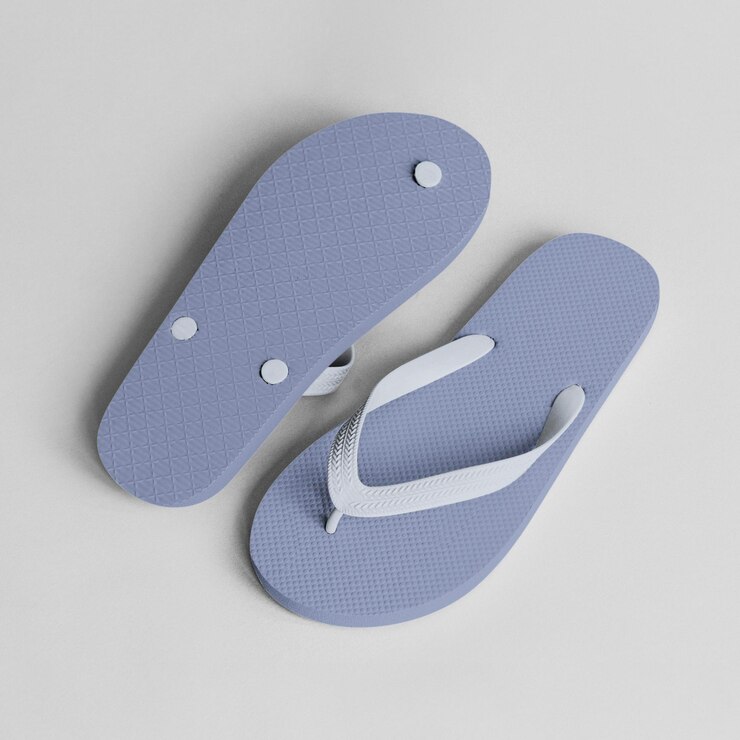 PSD modelo de zapatillas de playa de verano de flip flop azul png