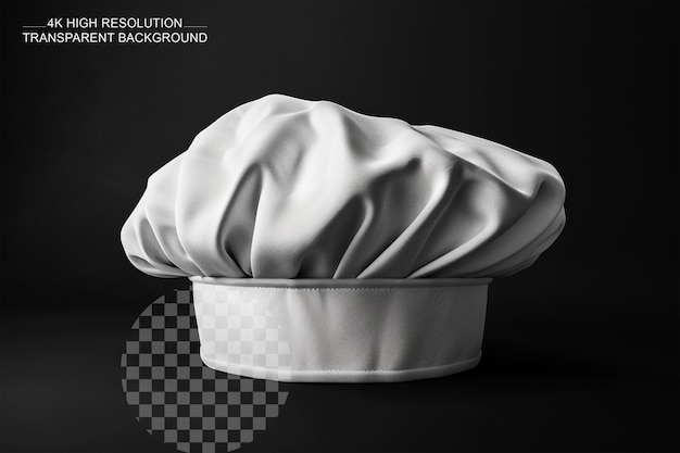 Modelos de chapéus de chef toque de padeiro branco design realista em fundo transparente