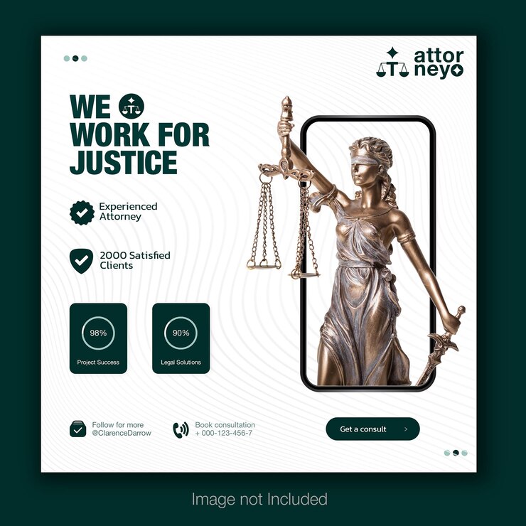 PSD modelos de design de mídia social para advogados e advogados de escritórios de advocacia