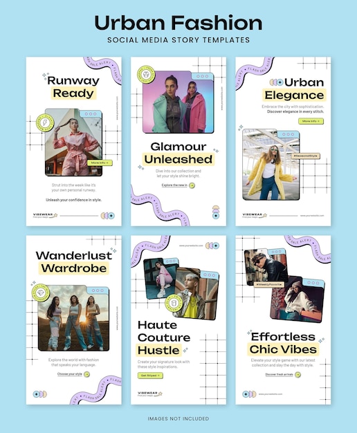 Modelos de histórias de mídia social urbanas para Instagram e Facebook