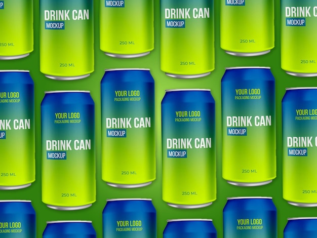 Modelos de latas de bebidas metálicas
