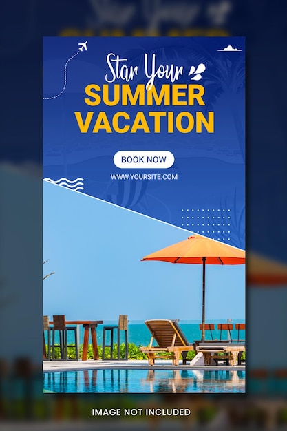 Modelos de mídia social de férias de viagem de verão