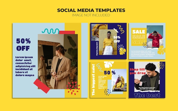 PSD modelos de postagem de mídia social de venda de moda no instagram