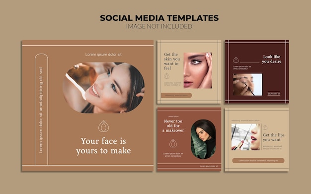 Modelos de postagem de mídia social do Instagram da Beauty and Spa