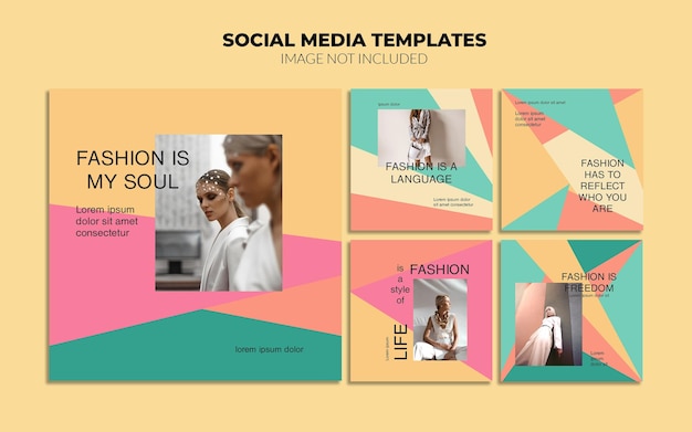 Modelos de postagem de mídia social do instagram de moda