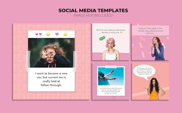 Modelos de postagem de mídia social do Instagram para garotas