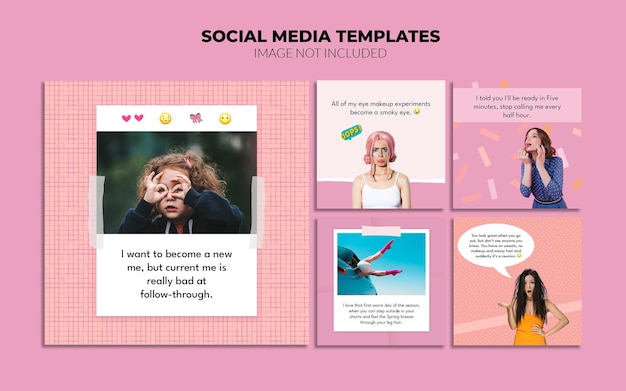 PSD modelos de postagem de mídia social do instagram para garotas