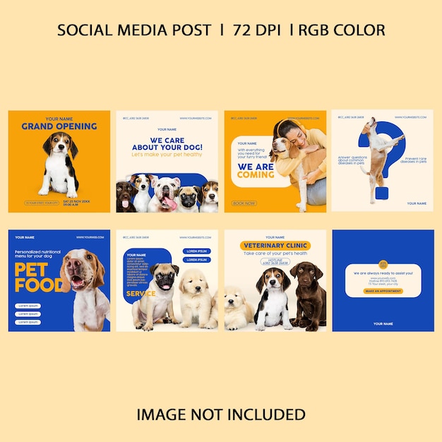 Modelos de postagem em mídia social para clínica veterinária