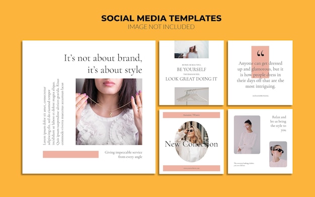 Modelos de postagem nas mídias sociais do instagram para venda de moda