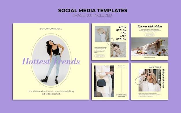 Modelos de postagem no Instagram de mídia social para venda e promoção