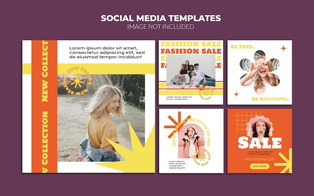 Modelos de postagem retro de mídia social no Instagram