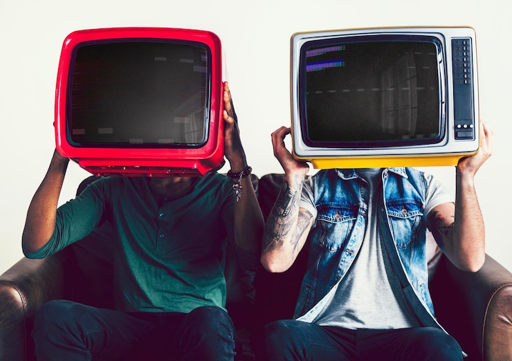 PSD modelos de tela de tv retro psd