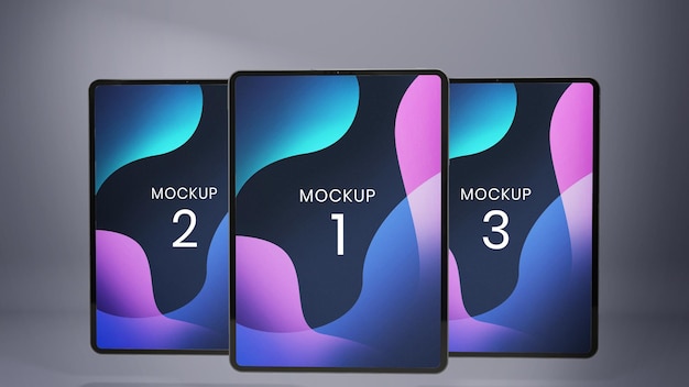 Modelos de tela realista para tablet Pro