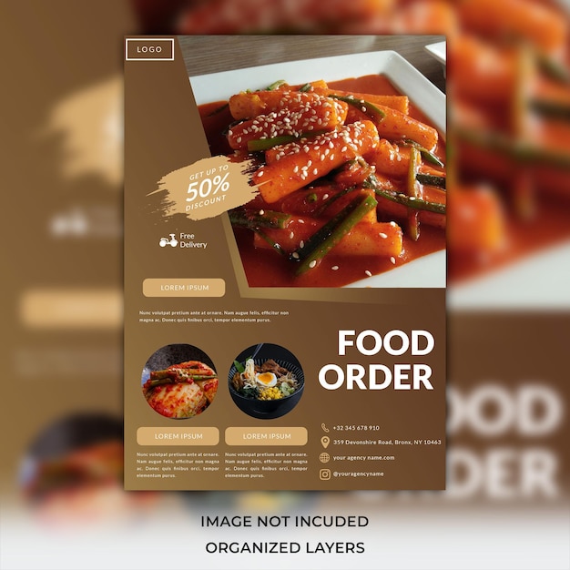PSD modelos de diseño de menús y folletos de restaurantes modernos