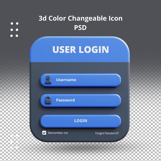 PSD modelos modernos de página de login da dark web renderização 3d