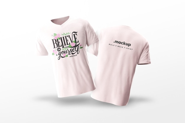 PSD modelos psd de mockup de camiseta rosa