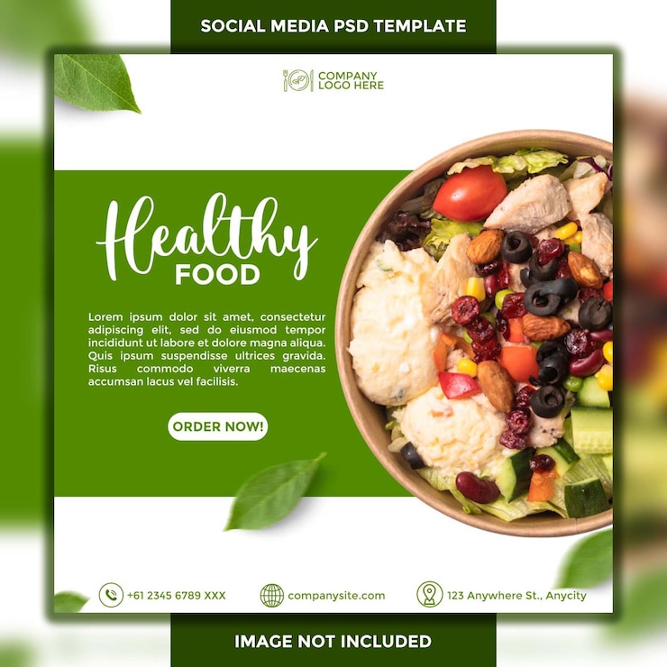 PSD modelos psd gratuitos de comida folheto de mídia social