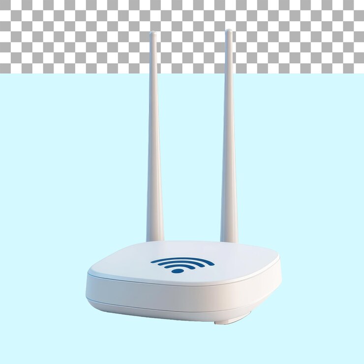 PSD modem wi-fi en un fondo transparente