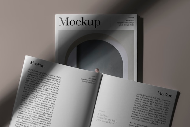 PSD modemagazin-mock-up-design mit schatten