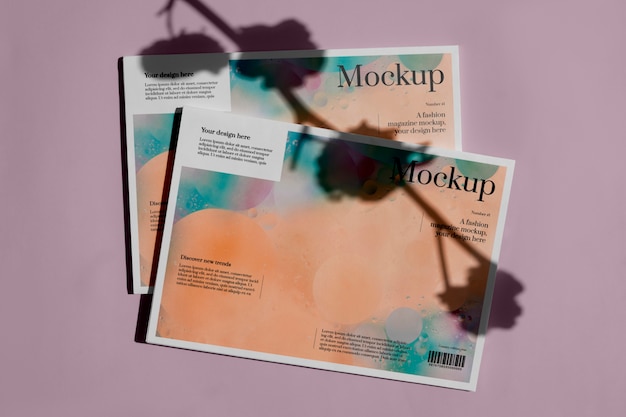 PSD modemagazin-mock-up-design mit schatten