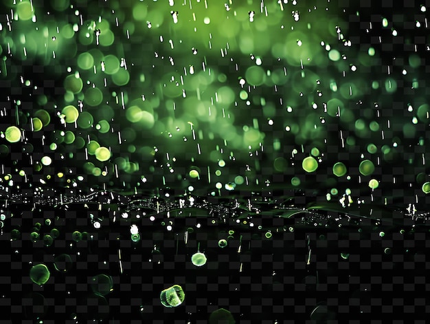 PSD moderada lluvia brillante con neblina media y verde curativo col png efecto de luz de neón colección y2k