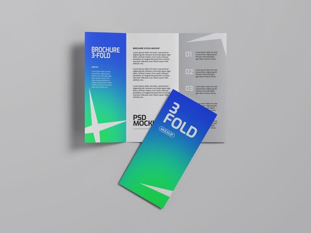 modern 3 fold brochure mockup template