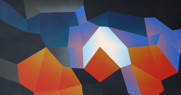 PSD modern abstract geometric background psd, low poly horizontal desktop wallpaper, 4k backdrop