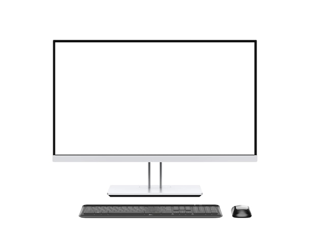 Modern All-in-One Desktop Computer Setup with Keyboard and Mouse