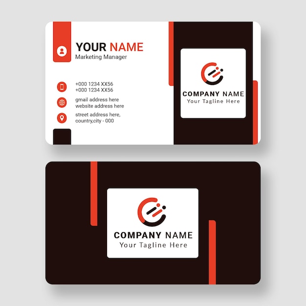 PSD modern and clean corporate business card template