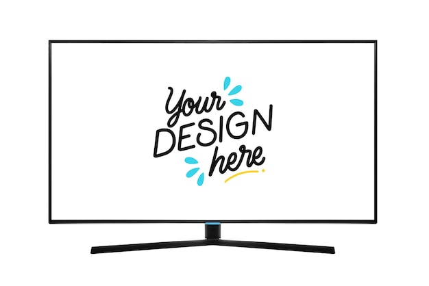 Modern Black Flat Screen TV Mockup