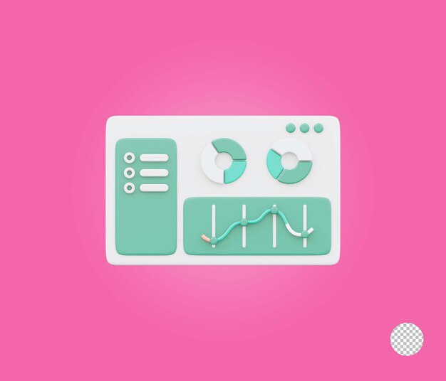 modern business analytics insights icon illustration concept of digital seo marketing dashboard 3d