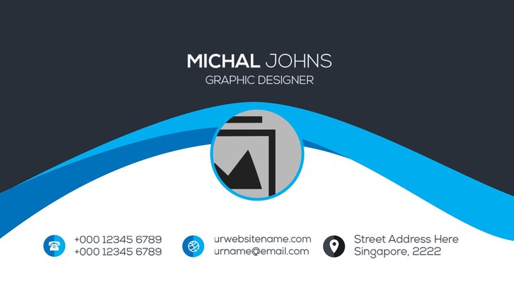 PSD modern business card for a graphic designer with contact details