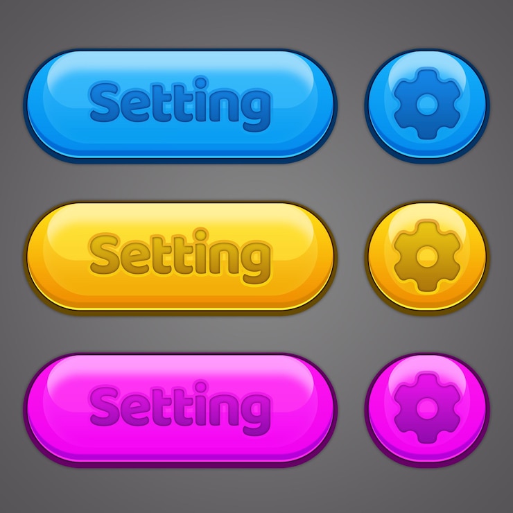 PSD modern casual game ui kit design game ui buttons kit psd popup game ui button interface