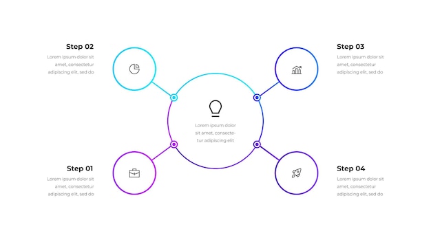 modern circular infographic diagram for steps or ideas presentation