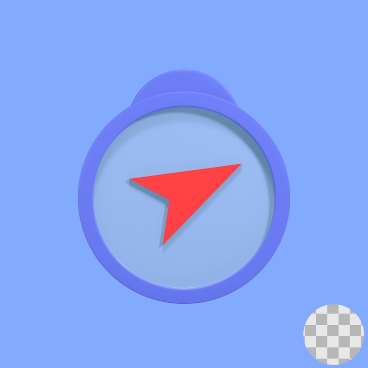 PSD modern compass 3d icon rendered image