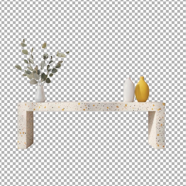 Modern Console Table with Decorative Vases