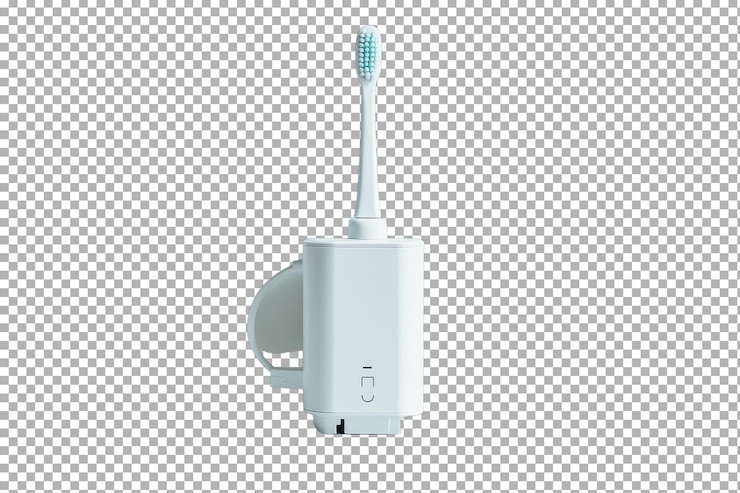 PSD modern electric toothbrush charger isolated on transparent background