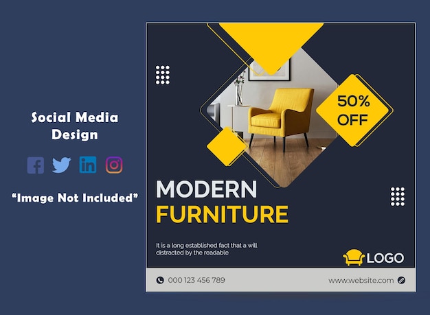 PSD modern furniture social media sale banner design und instagram-post